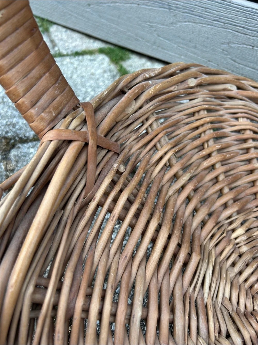 Vintage Wicker Gathering Harvest Basket Herb Flower Garden French Country